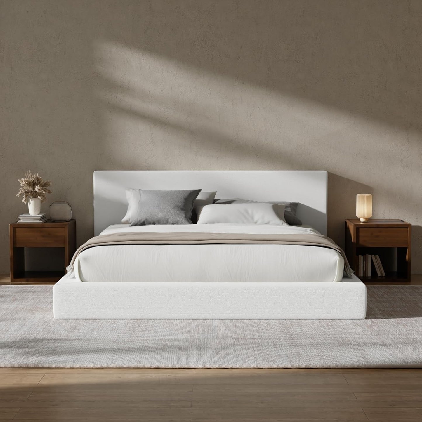 💥Factory Direct Sale💥Cloud Queen Bed Frame with Headboard – Beige Chenille