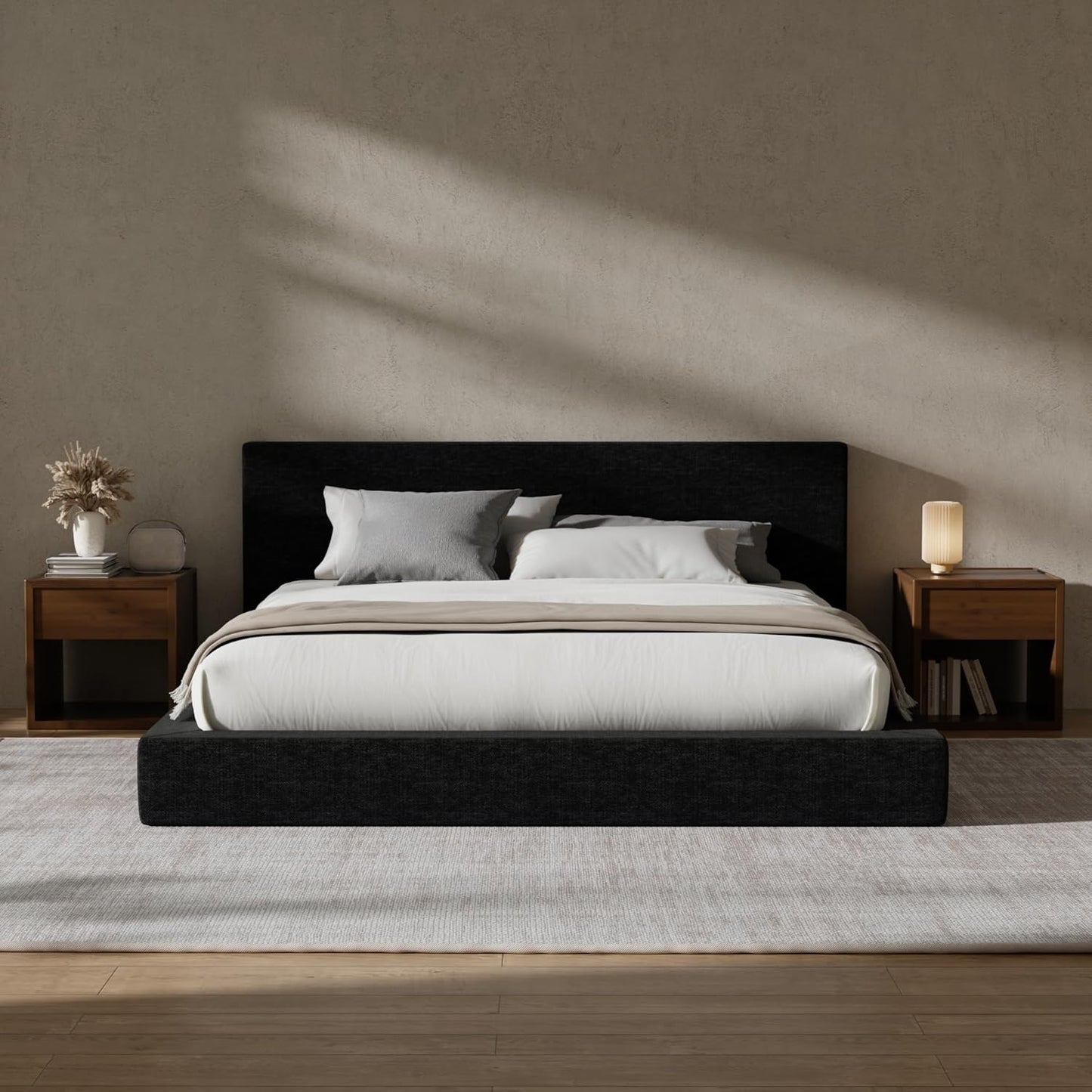 💥Factory Direct Sale💥Cloud Queen Bed Frame with Headboard – Beige Chenille
