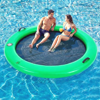 💥Factory Direct Sale💥Round Floating Dock, 2-8 People Inflatable Water Hammock Float with Pump