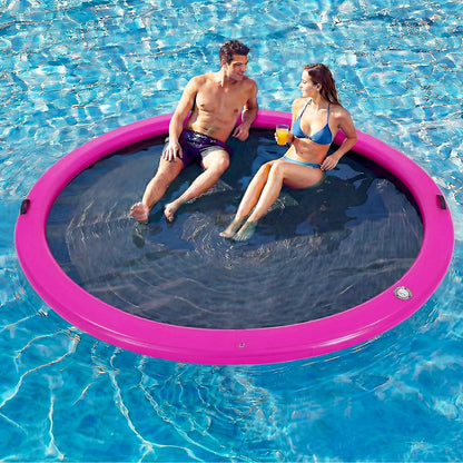 💥Factory Direct Sale💥Round Floating Dock, 2-8 People Inflatable Water Hammock Float with Pump