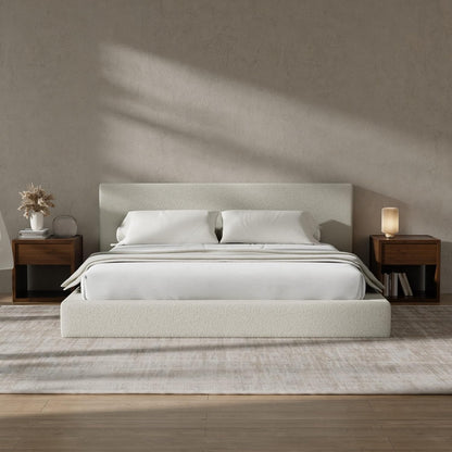 💥Factory Direct Sale💥Cloud Queen Bed Frame with Headboard – Beige Chenille