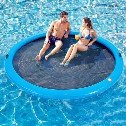 💥Factory Direct Sale💥Round Floating Dock, 2-8 People Inflatable Water Hammock Float with Pump