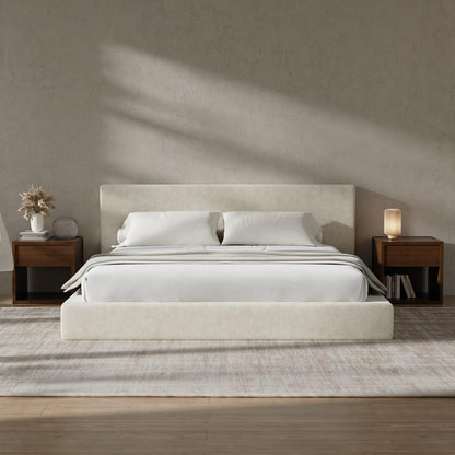 💥Factory Direct Sale💥Cloud Queen Bed Frame with Headboard – Beige Chenille
