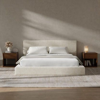 💥Factory Direct Sale💥Cloud Queen Bed Frame with Headboard – Beige Chenille