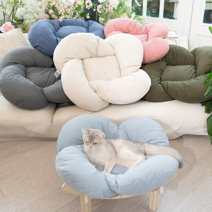 🐱 CLEARANCE: Elevated Wooden Cat Bed w/Cushion   Large   🏭 Factory Direct ✨