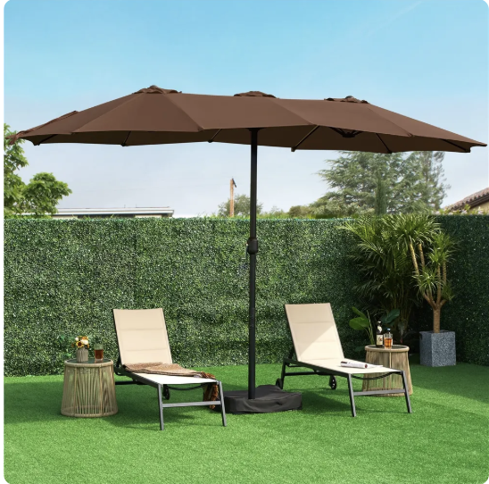🎯 CLEARANCE: 15ft Double-Sided Solar LED Umbrella for Pool/Patio 🛒
