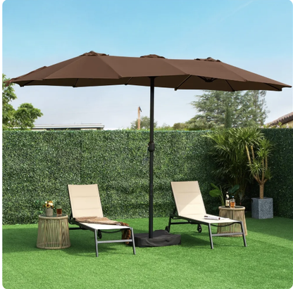 🎯 CLEARANCE: 15ft Double-Sided Solar LED Umbrella for Pool/Patio 🛒