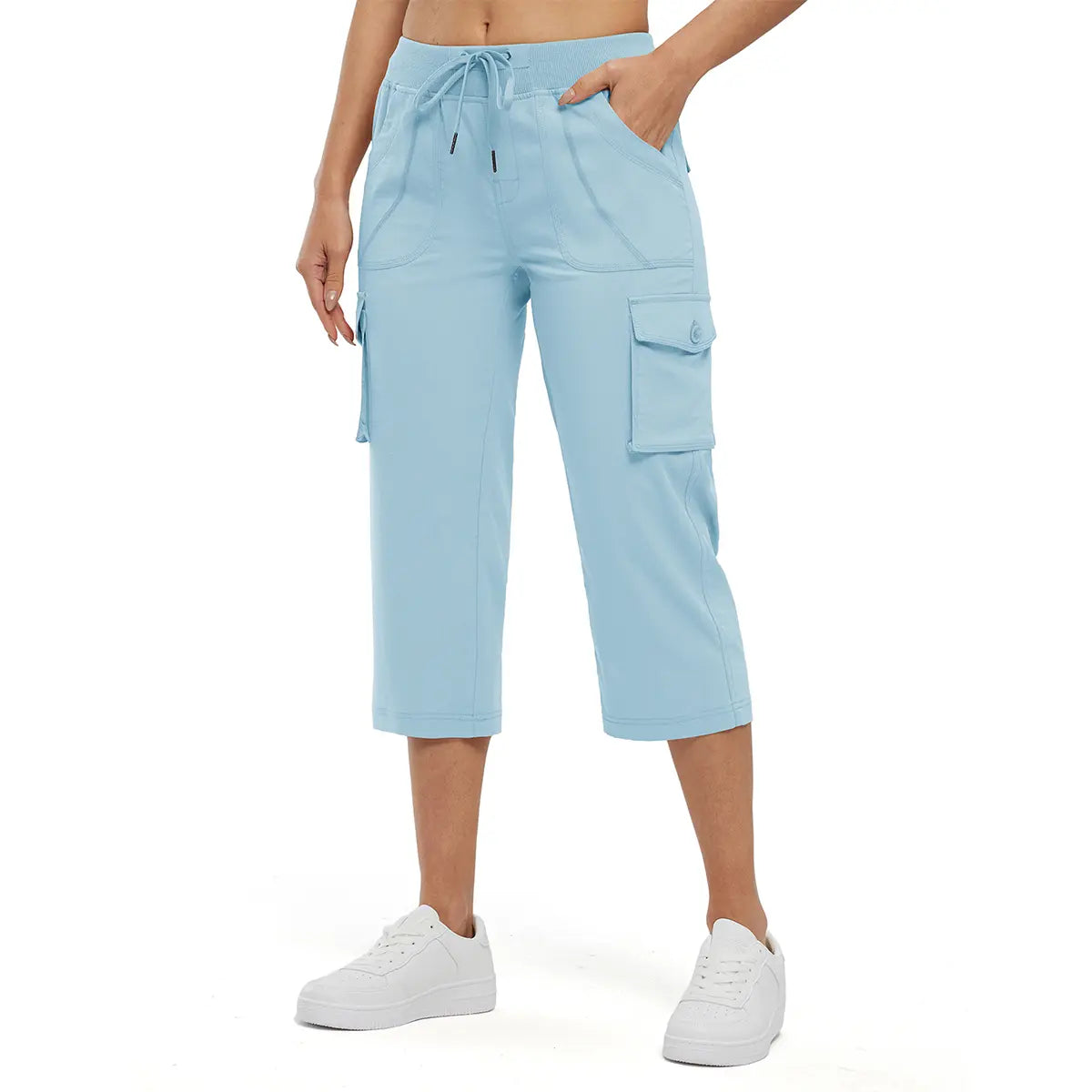 💝💝Womens Lightweight Capris Hiking Pants 6 Pockets Quick Dry Cargo Outdoor Trip Loose Shorts COMFY  MOMS OVER 30