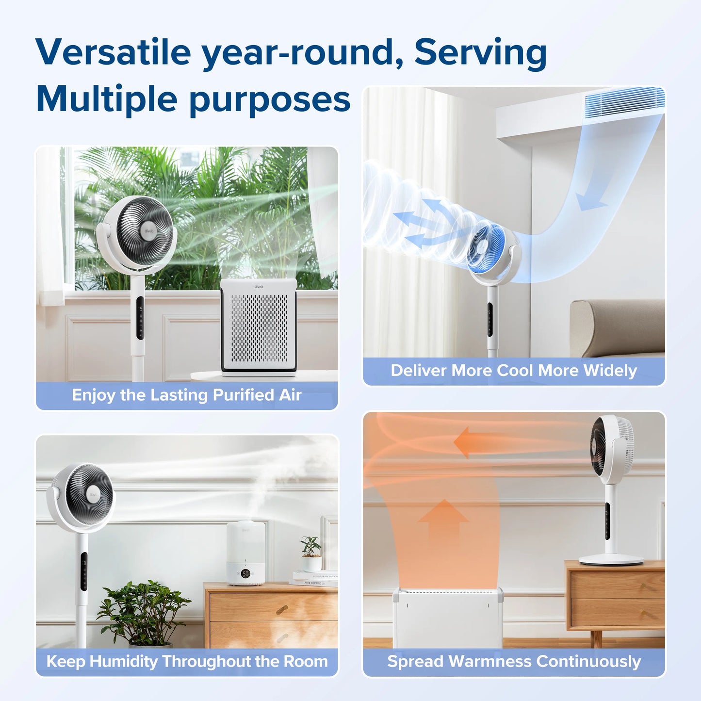 🎯🎯MEMORIAL DEAL LEVOIT Oscillating Fan  20dB Quiet Cooling ✨