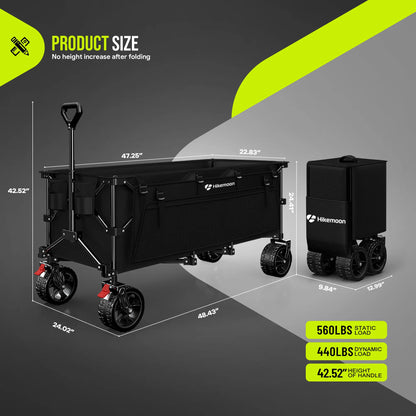 💥Factory Direct Sell💥Heavy Duty Folding Wagon 🚙 All-Terrain Beach Cart 🌿 560LB Capacity 💪