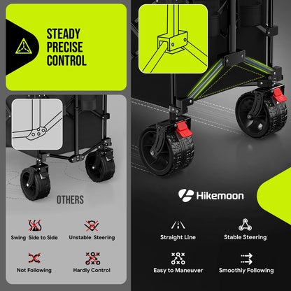 💥Factory Direct Sell💥Heavy Duty Folding Wagon 🚙 All-Terrain Beach Cart 🌿 560LB Capacity 💪