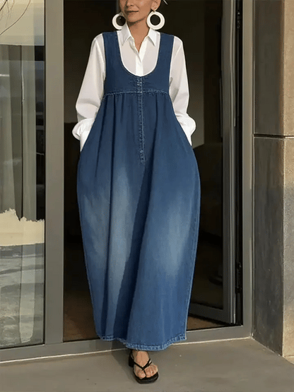 🎁New Arrivals🔥Women's Sleeveless Casual Loose Denim Vest Dress