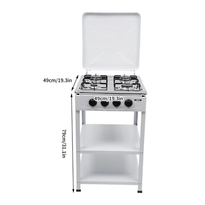 💥Factory Direct Sell💥4 Burner Gas Stove 🔥 Portable Outdoor Cooktop 🍳 NG/LPG Ready 🏕️obs Manual Ignition for RV Travel Emergency Preparedness Family Use