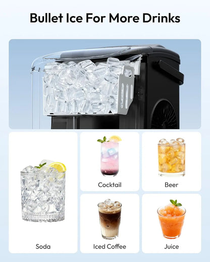 🎯🎯CLEARANCE OUTLET Countertop Ice Maker w/ Scoop, 26lbs/24H 🧊