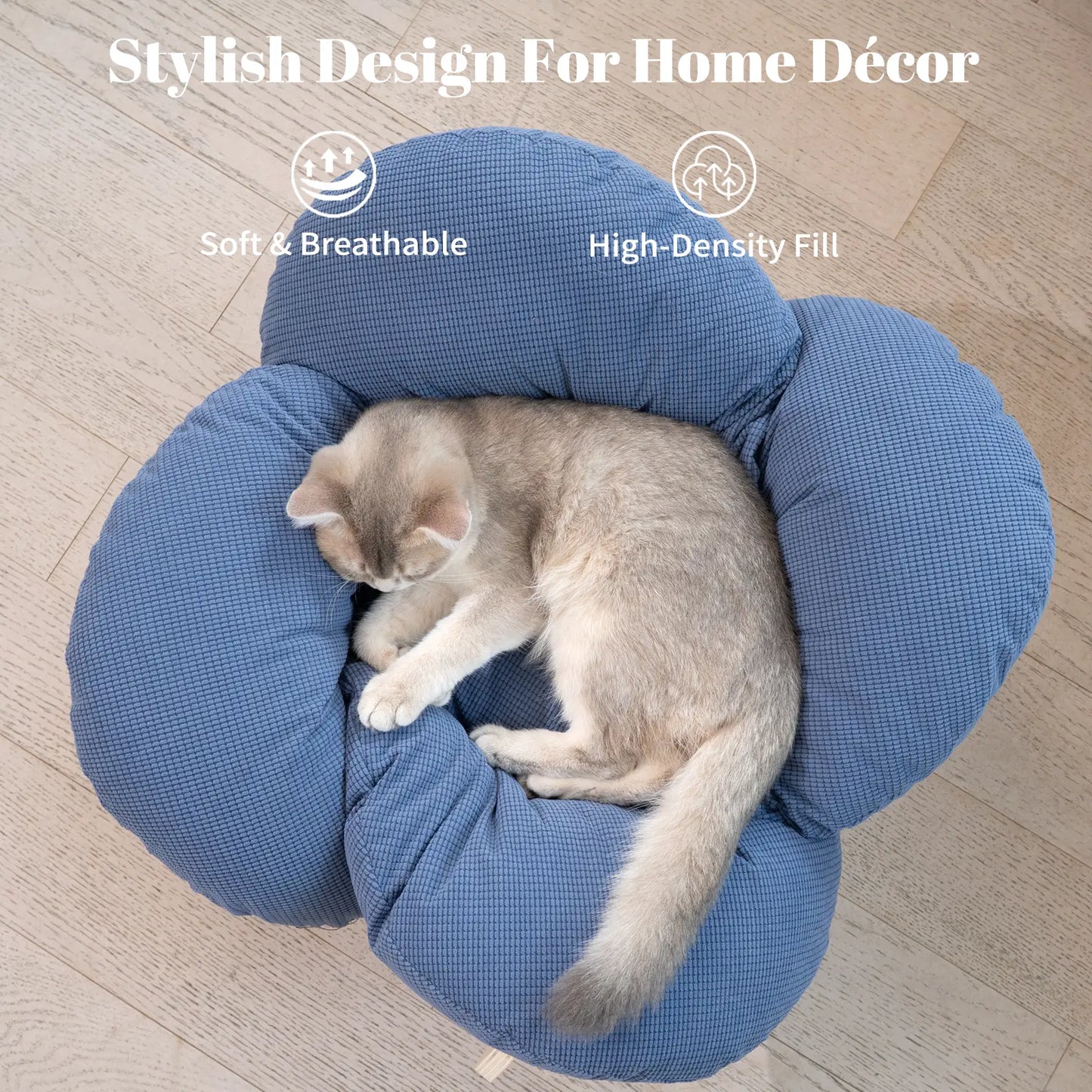 🐱 CLEARANCE: Elevated Wooden Cat Bed w/Cushion   Large   🏭 Factory Direct ✨