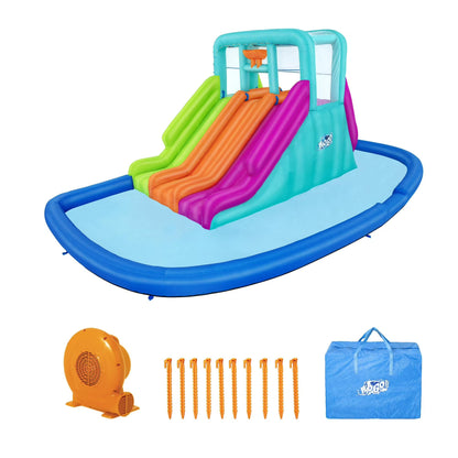📦📦 Factory direct salese🌊 Triple Splash Course Inflatable Mega Water Park with Air Blower 🌞