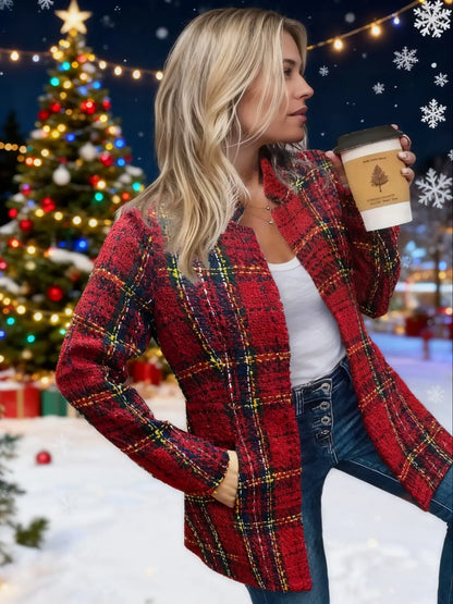💝💝Women's Basic Solid Color Pocket Long Sleeve Open Front Fitted Coat Fabric, Casual Longline Outerwear for Fall & Winter, Ladies Clothes for Daily Wear, Everyday, Womenswear Clothing for Women
