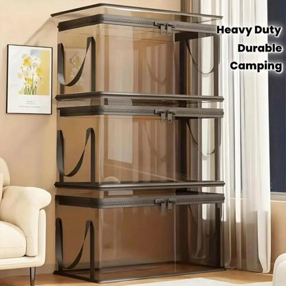 💚💚Large Clear Storage Box with Hinged Lid – Heavy-Duty High Capacity Organizer