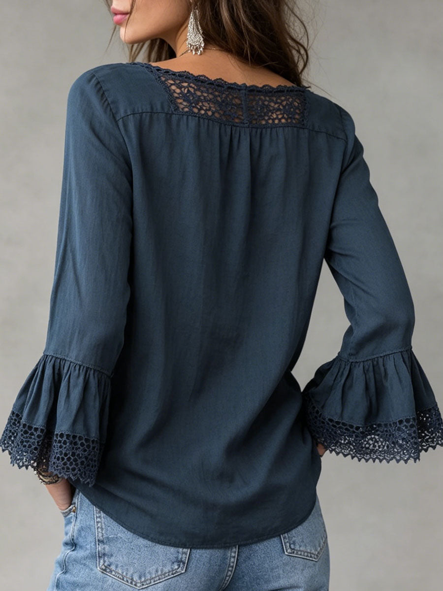 💝💝Women's Retro Lace-collar Cotton-linen Shirt