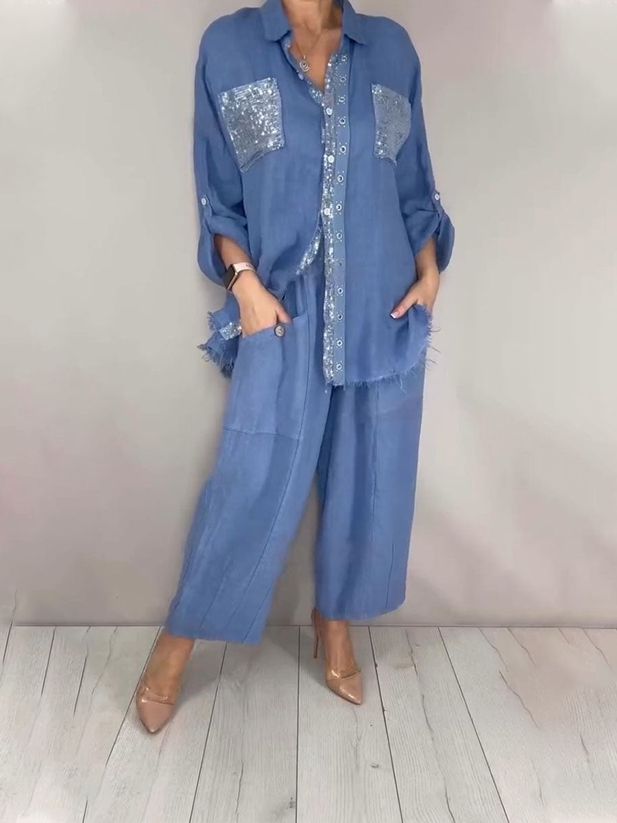 🎁New Arrivals🔥Women's Silver Splicing Cotton-linen Shirt