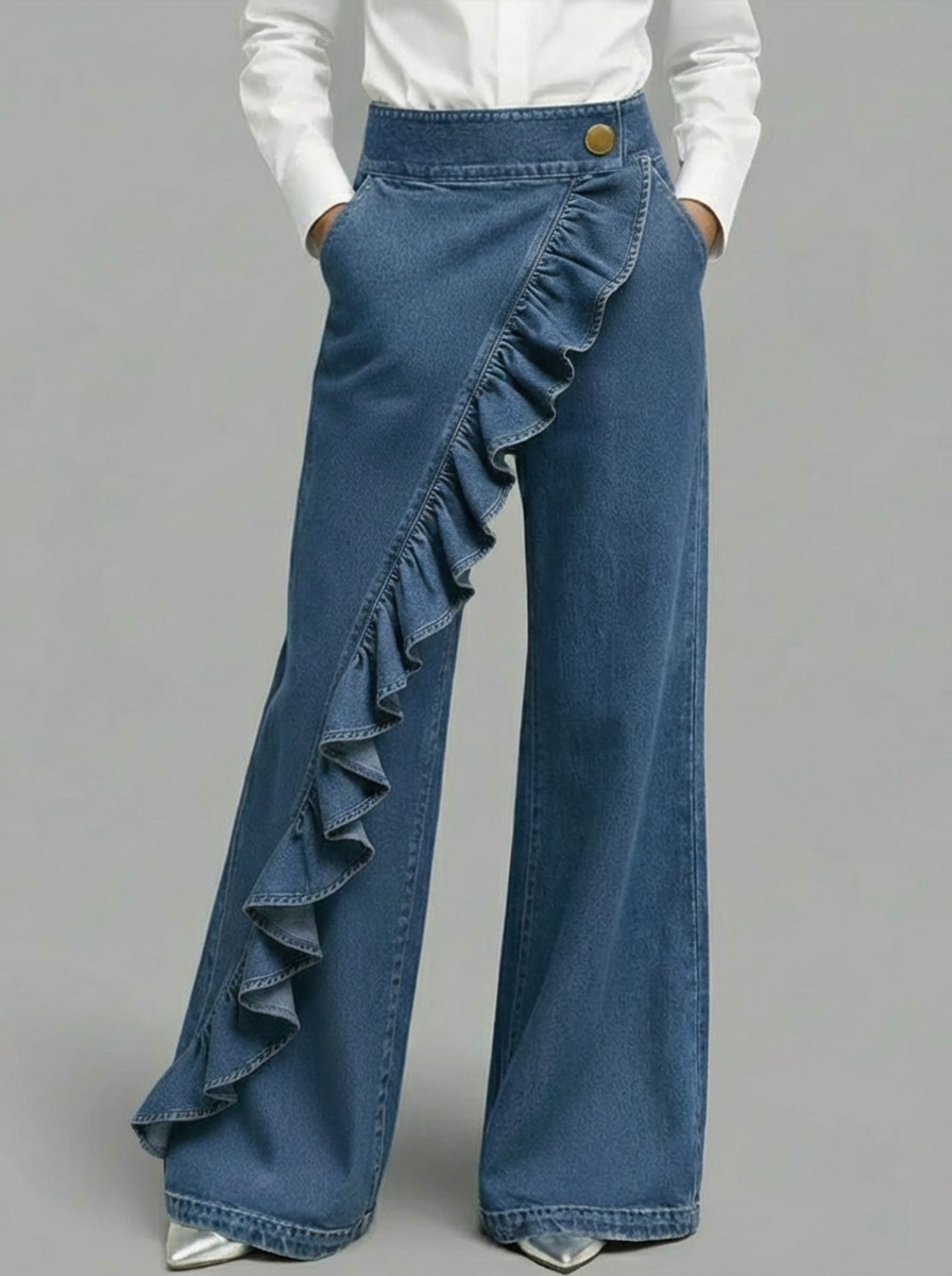 🎁New Arrivals🔥Women's single ruffled jeans