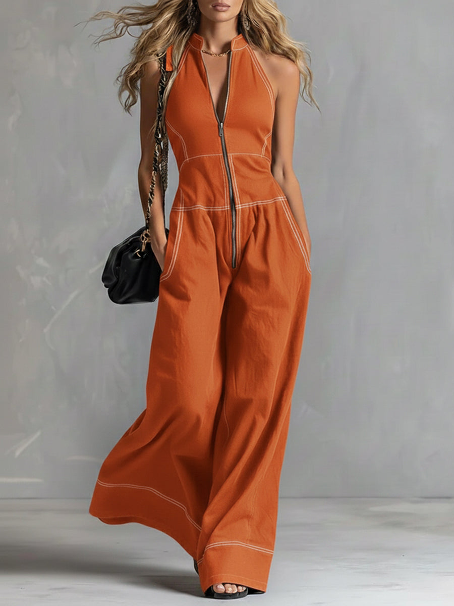 🎁New Arrivals🔥Casual Zippered Cotton Jumpsuit — The Ultimate Everyday Must-Have