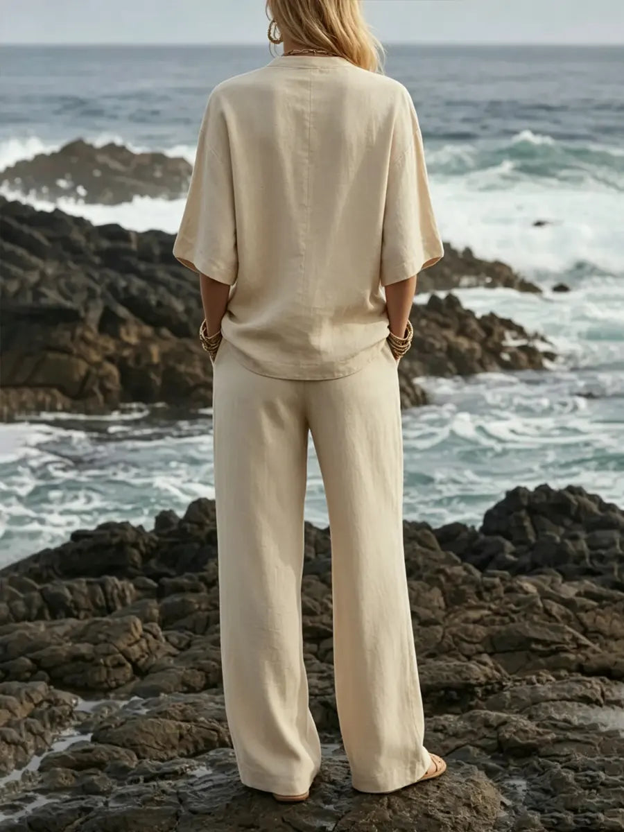 🎁New Arrivals🔥Women's Minimalist Relaxed Cotton-linen Set