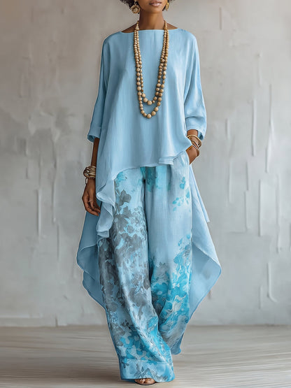 💝💝Elegant Artistic Floral Print Two-piece Set